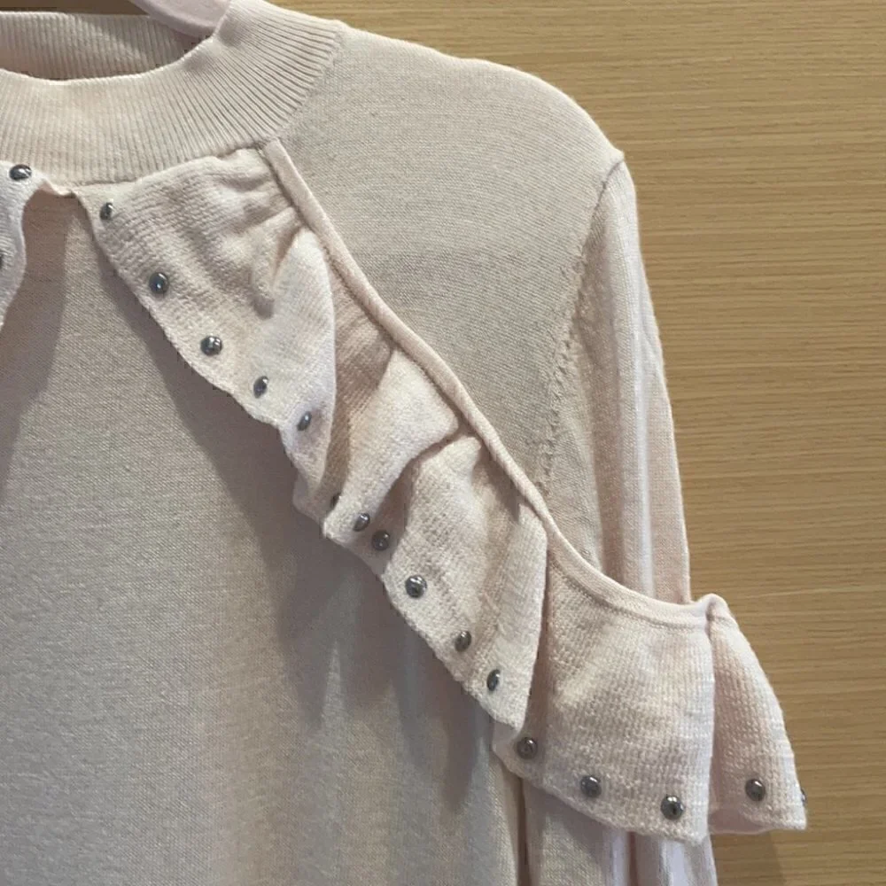 💗 Kate Spade 100% wool ruffle studded sweater - XS/0